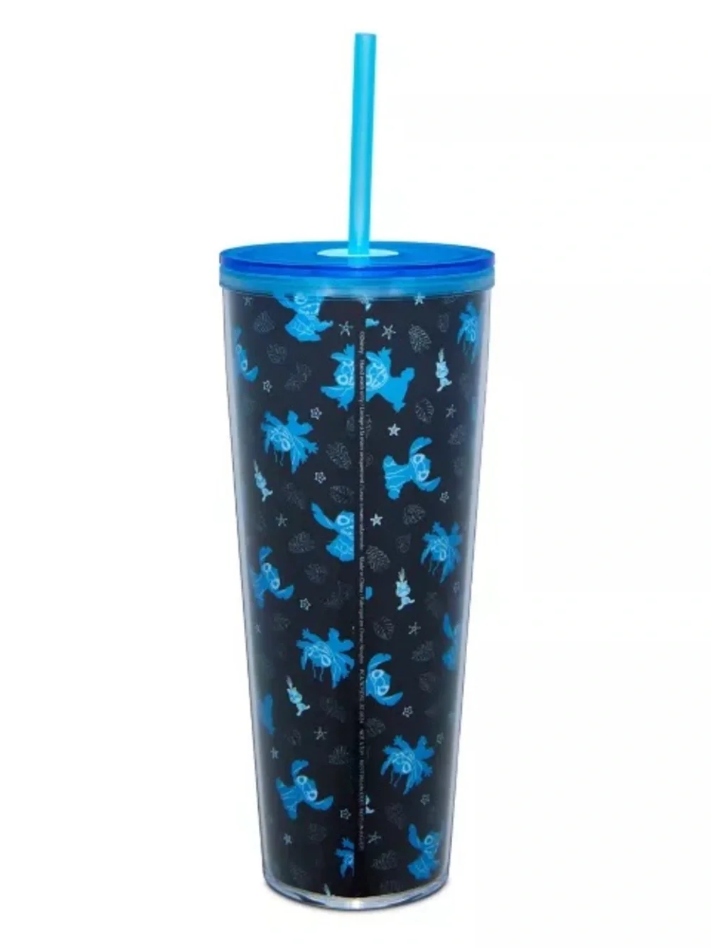 Stitch Leaf Print Cup with Straw 26 oz. - Lilo & Stitch Bioworld